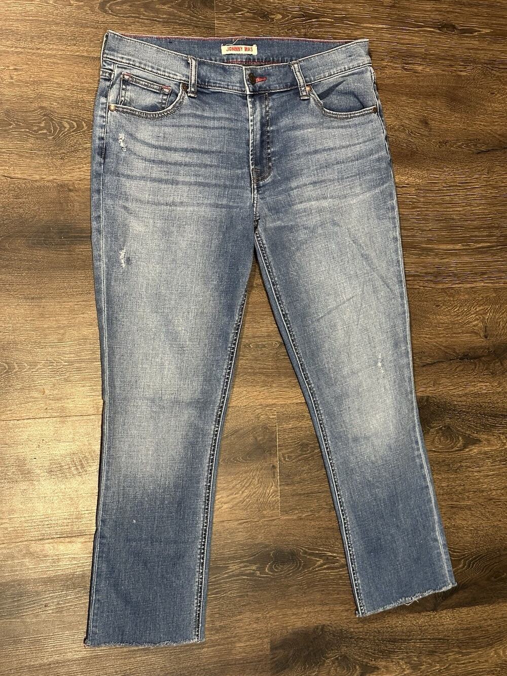 Johnny Was Boyfriend Jeans Blue Womens SZ 29 Cropped See Measurements 32x27